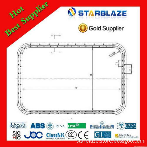 Top level antique ship fireproofing rectangular window